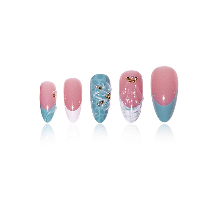 Elegante abstrakte florale Nagelkunstverlängerungen Karnz