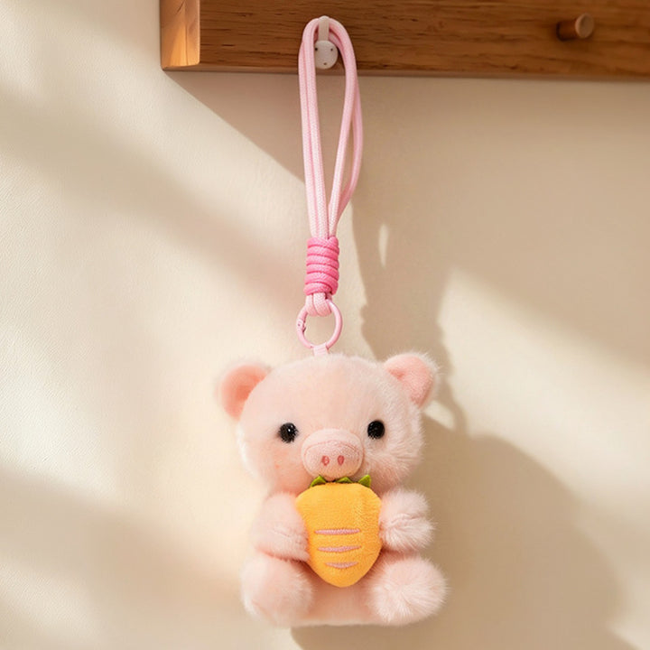 Plüsch Calico Katze Erdbeer Mini Taschenanhänger Schlüsselanhänger mit weichem Seilschlaufe & Metallclip Karnz