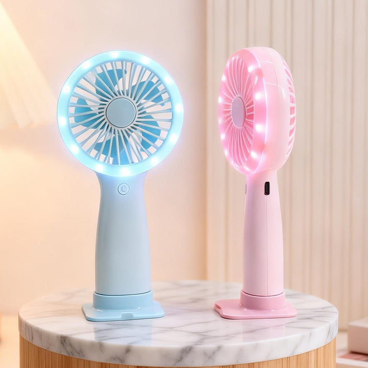 Damen Tragbarer Handventilator mit LED-Beleuchtung und USB-Ladefunktion Karnz