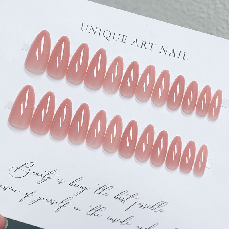 Natürliche Glossy Lange Coffin Press-On Nägel