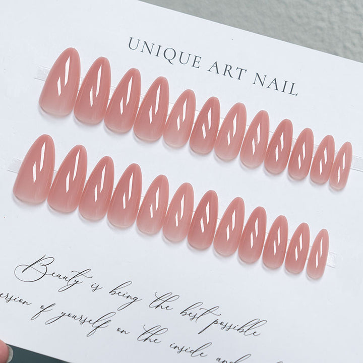 Natürliche Glossy Lange Coffin Press-On Nägel