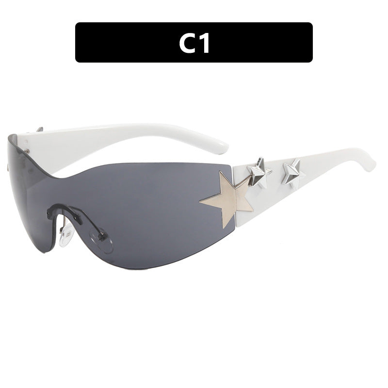 Damen trendige Sonnenbrille mit einzigartigem Sternen-Design Karnz