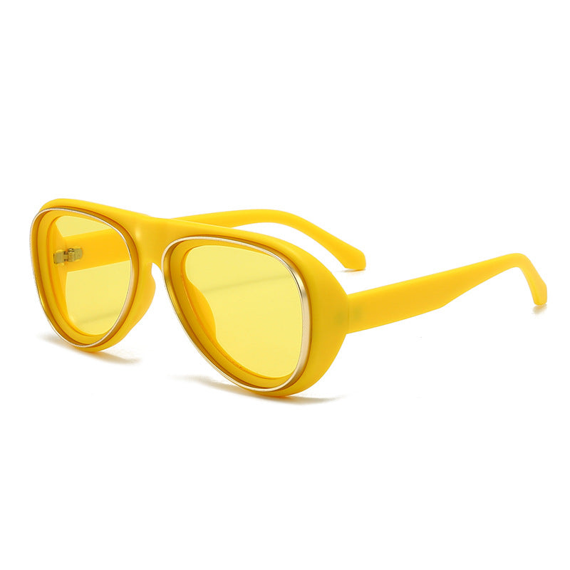 Damen modische Retro-Sonnenbrille mit breitem Rahmen Karnz