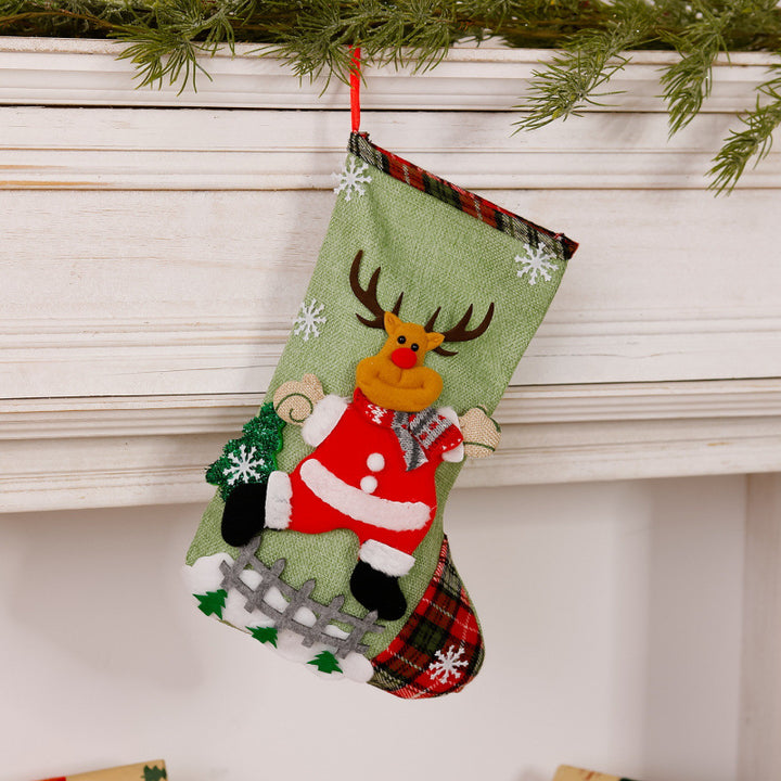 Lustiger Weihnachtsstrumpf mit Rentier-Motiv Karnz