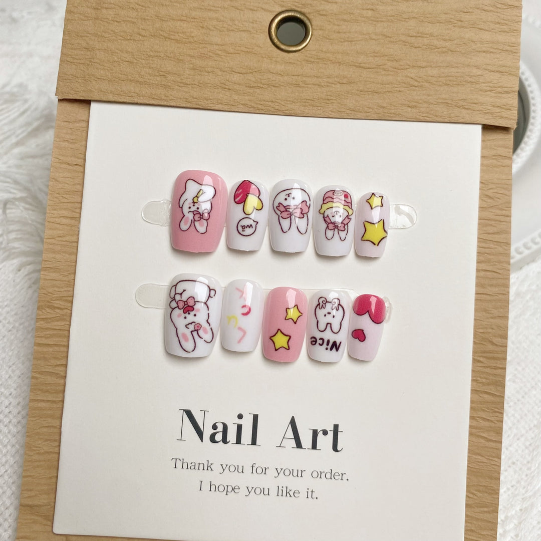 Premium Cartoon-Themen Press-On Nagelkunst Set