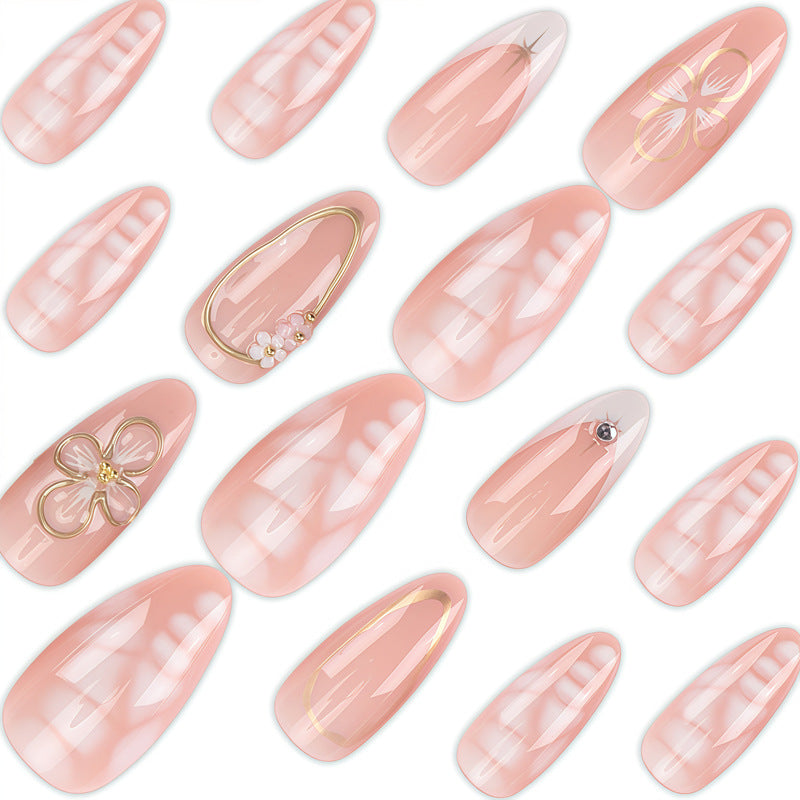 Dekoratives Florales Press-On Nagelkunst Set Karnz