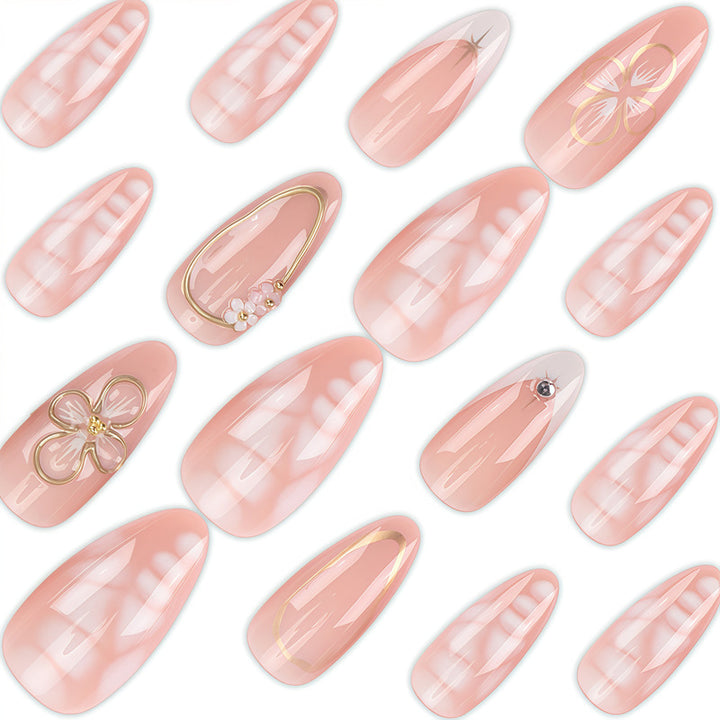Dekoratives Florales Press-On Nagelkunst Set Karnz