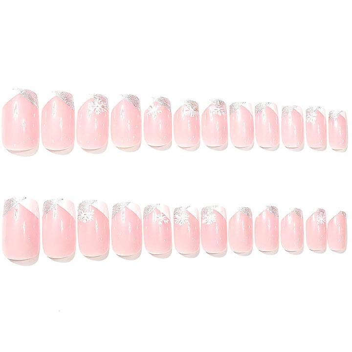 Kreative florale Schneeflocken-Nagelkunst Karnz