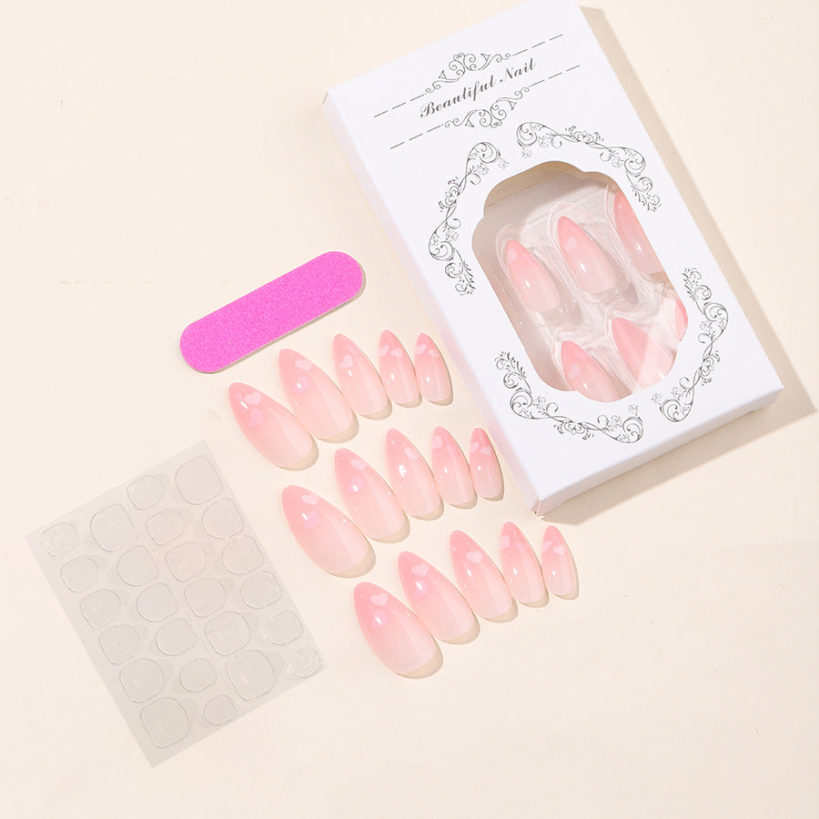 Elegantes mandelförmiges Press-On-Nagelset Karnz