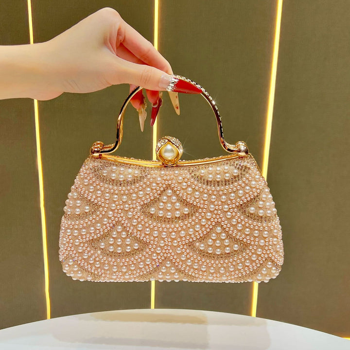 Vintage Perlenverzierte Handtasche