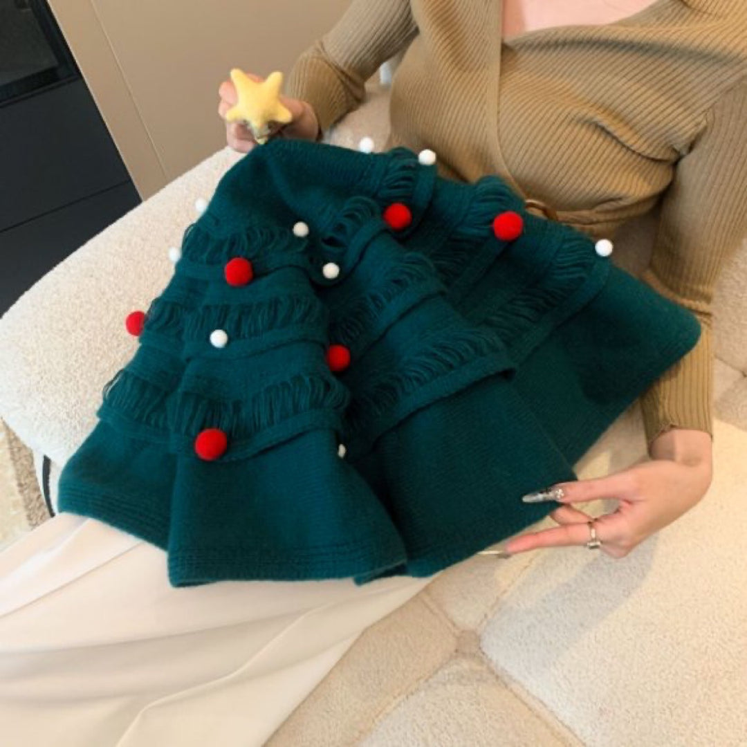 Strukturierte Strickwurfdecke