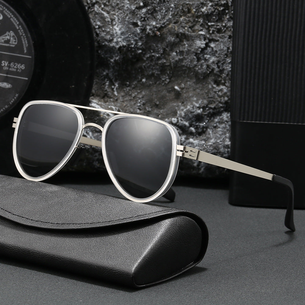 Damen Aviator-Sonnenbrille mit robustem Metallrahmen und polarisierenden Gläsern Karnz