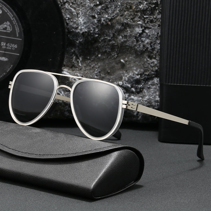 Damen Aviator-Sonnenbrille mit robustem Metallrahmen und polarisierenden Gläsern Karnz