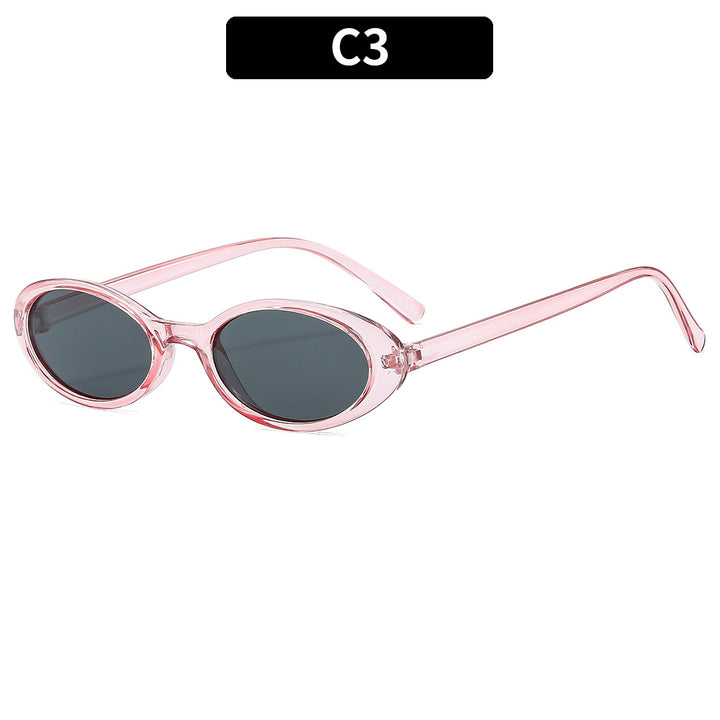 Retro-inspirierte schlanke ovale Sonnenbrille