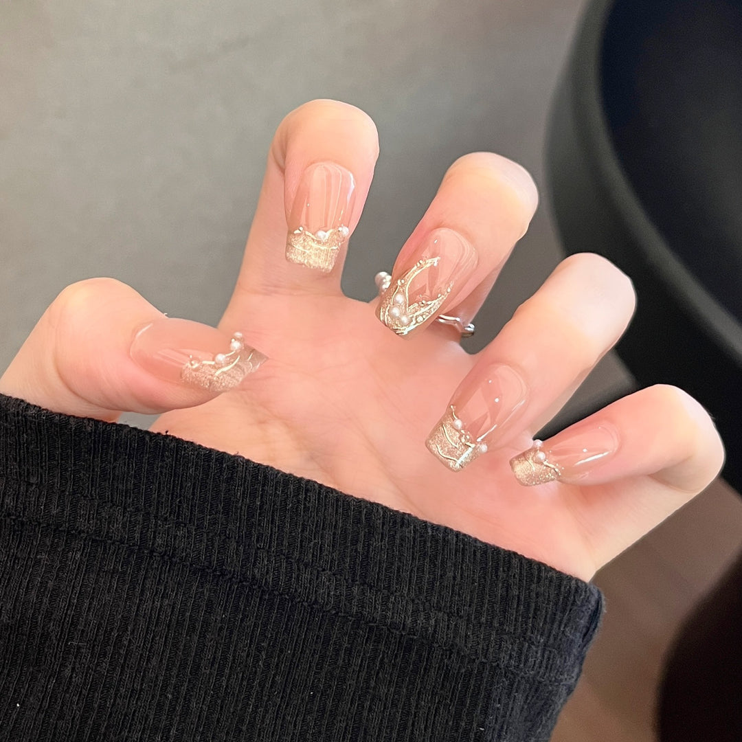Premium Glitzernde Press-On Nagelerweiterungen Karnz