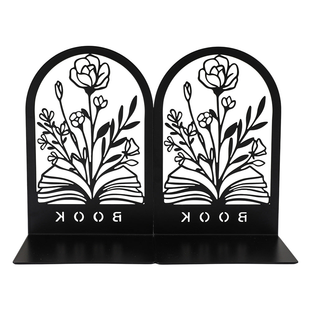 Elegante florale Metall-Buchstützen
