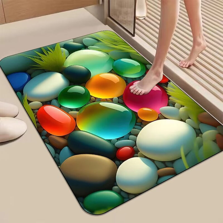Dekorativer 3D Kieselstein-Design Badematte Karnz