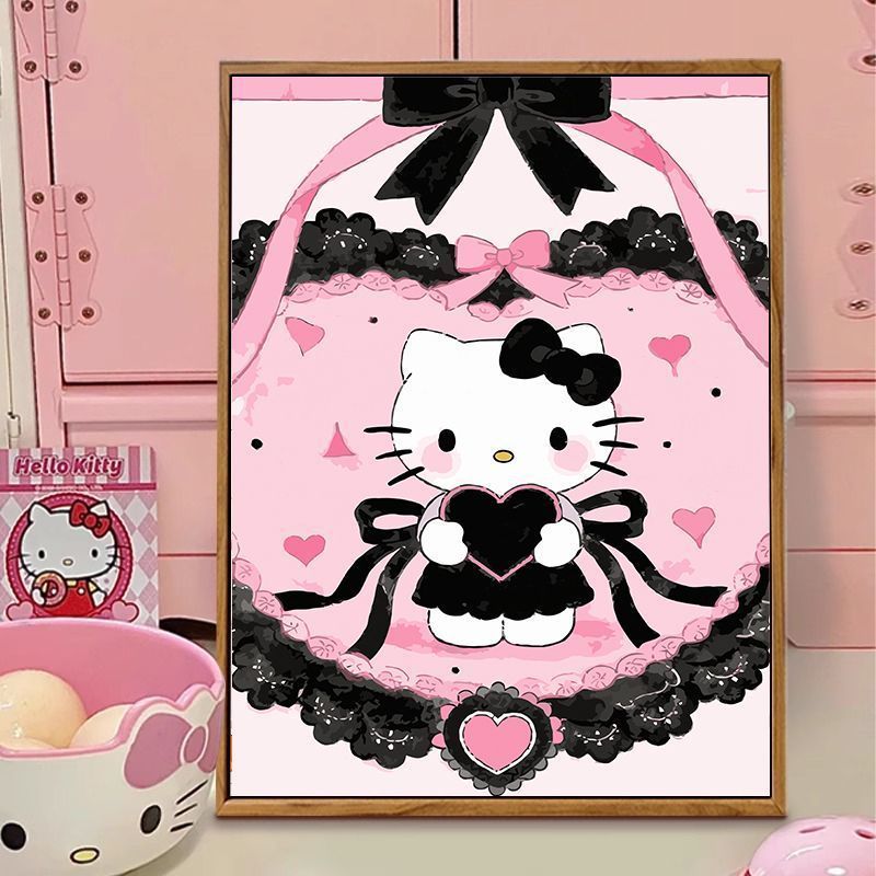 Hello Kitty-Themen Illustration Leinwand Kunst Karnz
