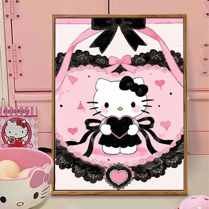 Hello Kitty-Themen Illustration Leinwand Kunst Karnz