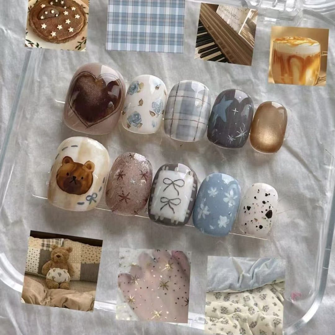 Verspielt Charakter Press-On Nagelkunst Set Karnz