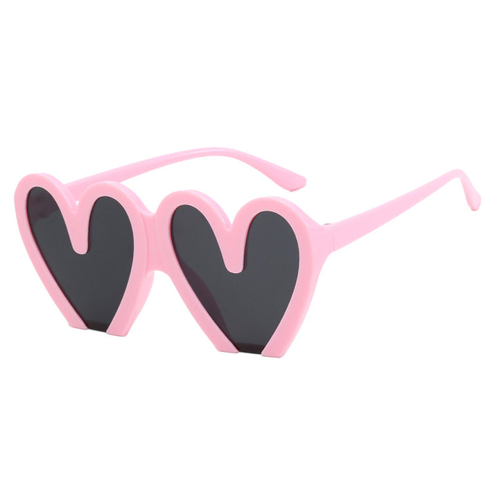 Damen Herzförmige Sonnenbrille mit robustem Kunststoffrahmen und UV-Schutz Karnz