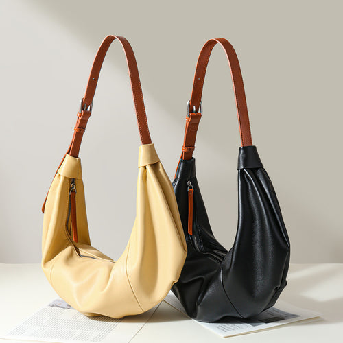 Lässige Crescent Kunstleder Hobo Schultertasche mit verstellbarem Riemen