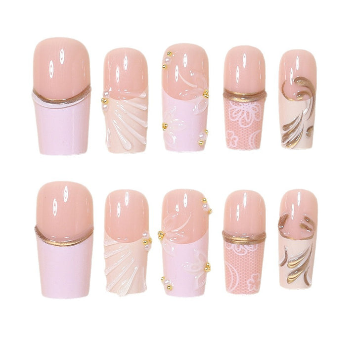 Elegante dekorative Press-On Nagelspitzen Karnz