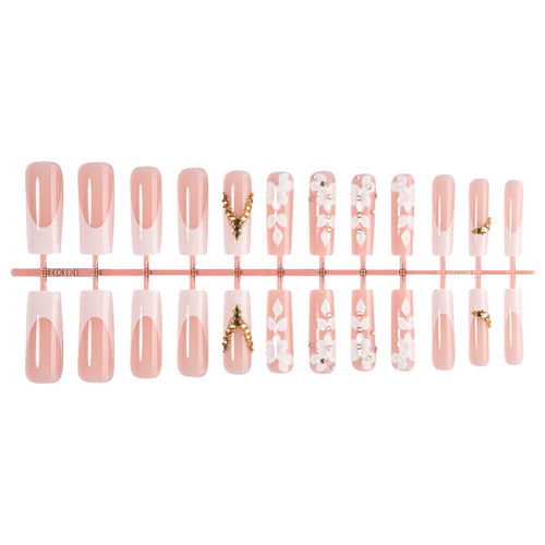 Kunstnagelset mit raffinierten Blüten- und Glitzerelementen Karnz