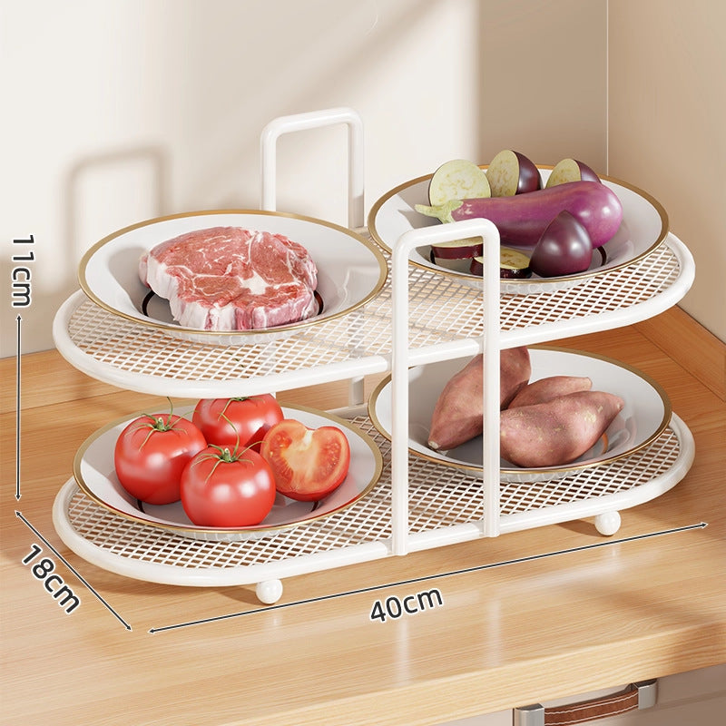 Vierstufiger Mesh-Küchenarbeitsplatten-Organizer-Rack