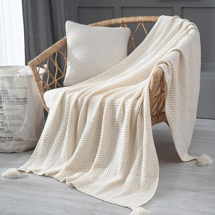 Premium strukturiert Strickwurfdecke