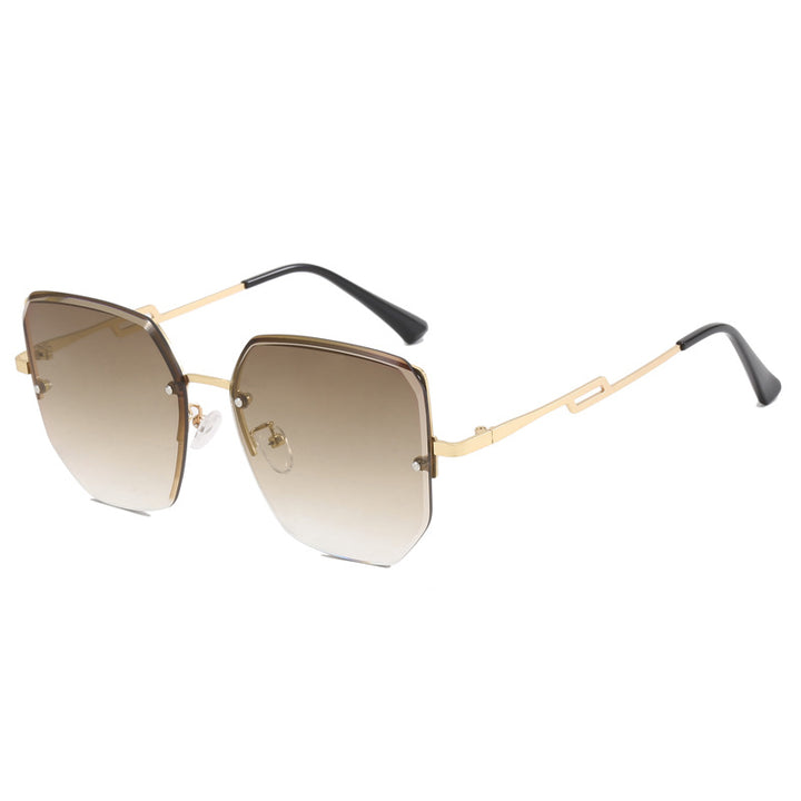 Damen geometrische Designer-Sonnenbrille mit verspiegelten Gläsern Karnz