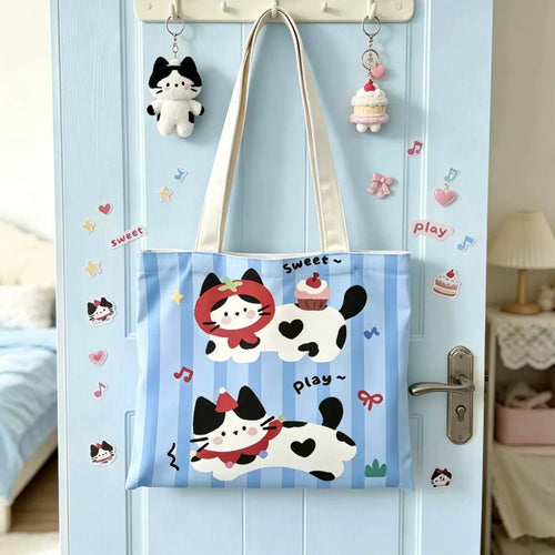 Niedliche Cartoon-Hundethemen-Leinentragetasche