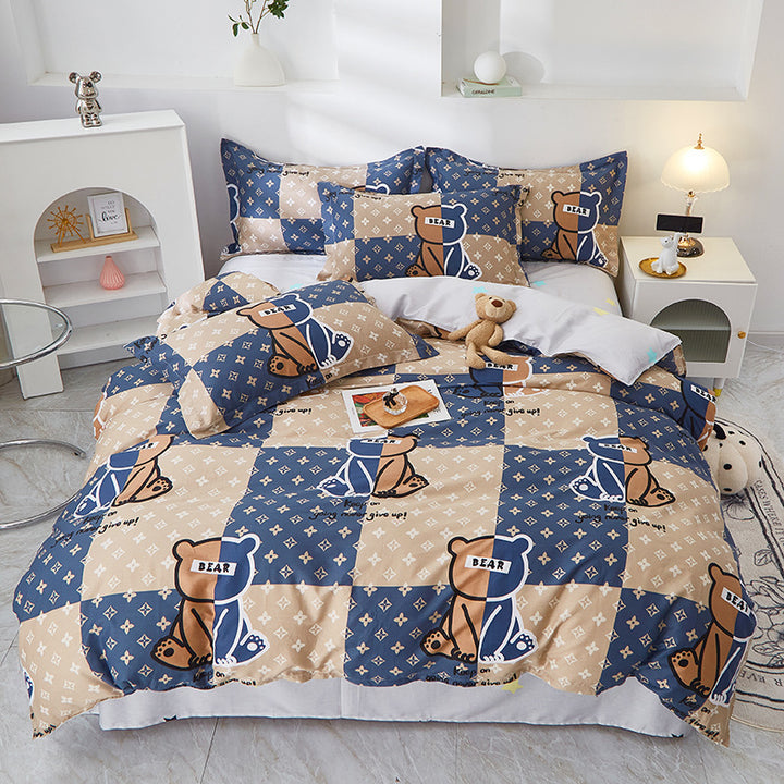 Karierte Muster Bettwäsche Set