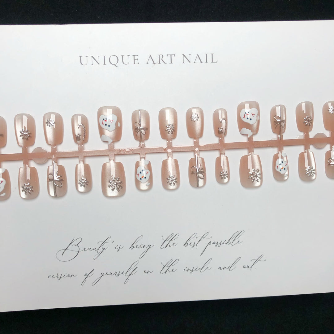 Saisonales winterliches Press-On Nagelkunst-Set