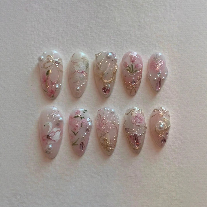 Künstlerisches Press-On Nagelkunstset Karnz