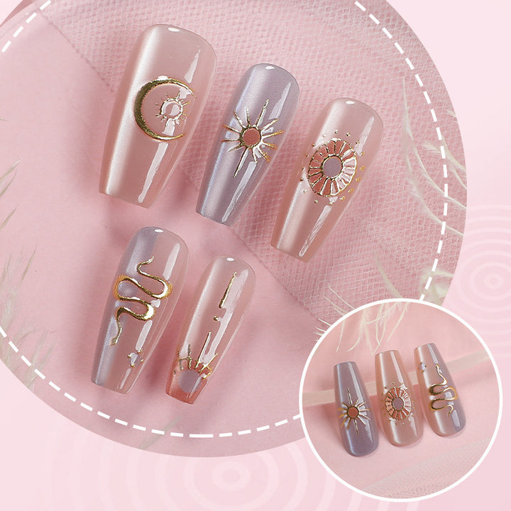 Elegantes Celestial Press-On Nagelkunst Set