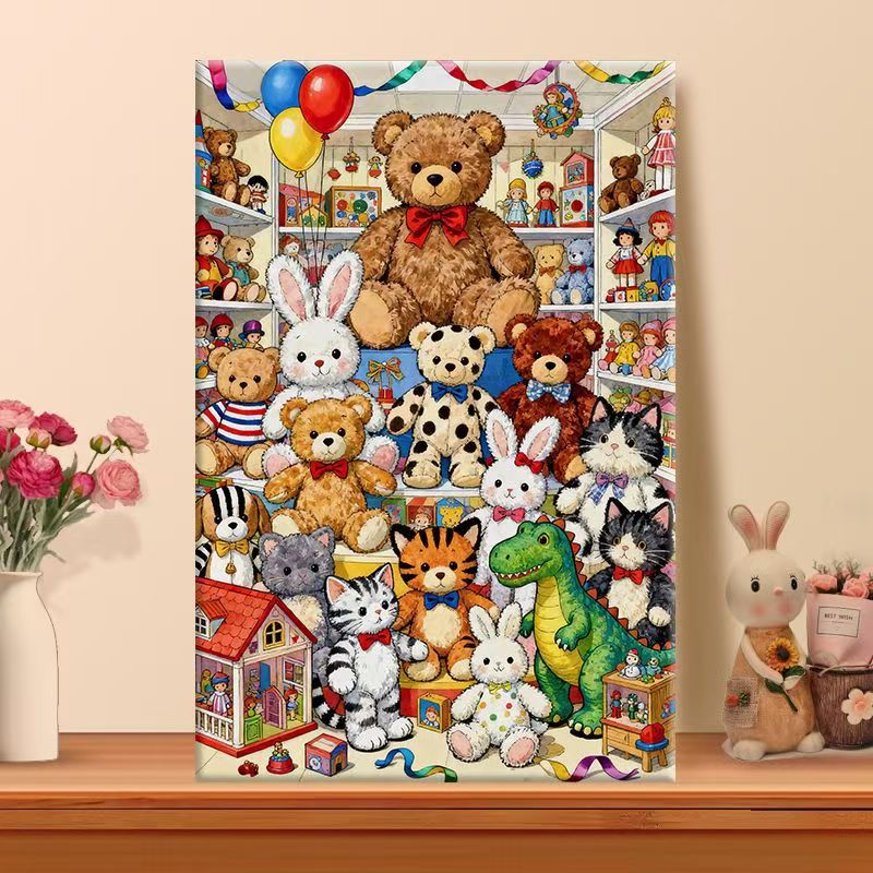 Verspielte Teddy-Bär-Wandkunst Karnz