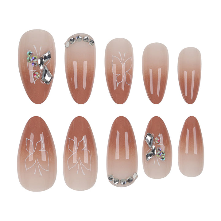 Elegante Stiletto Press-On Nägel mit verzierten Designs Karnz