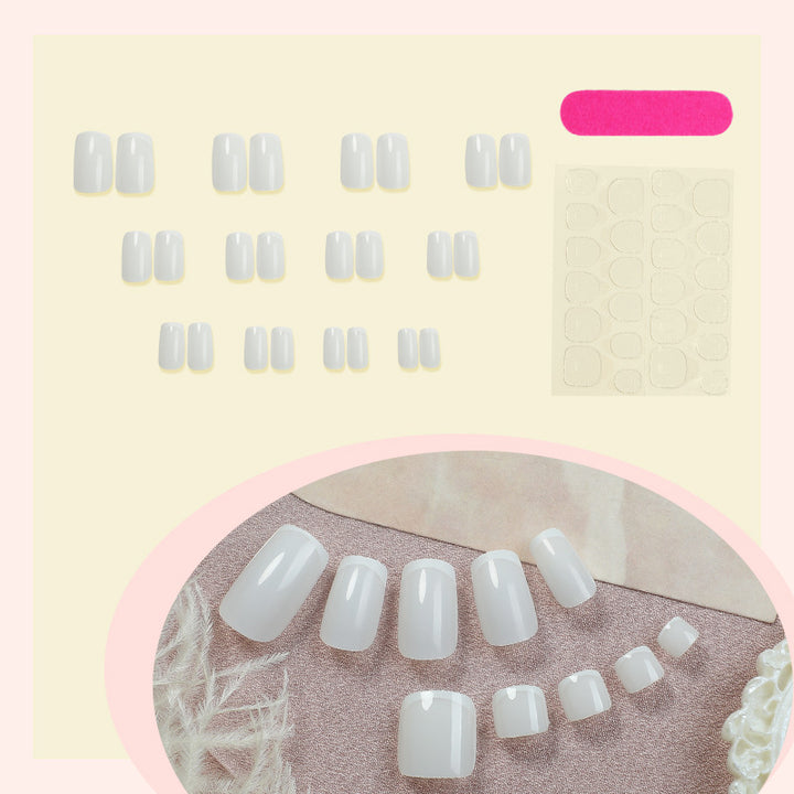 Premium Gel Press-On Nail Set mit elegantem French Tip Design Karnz