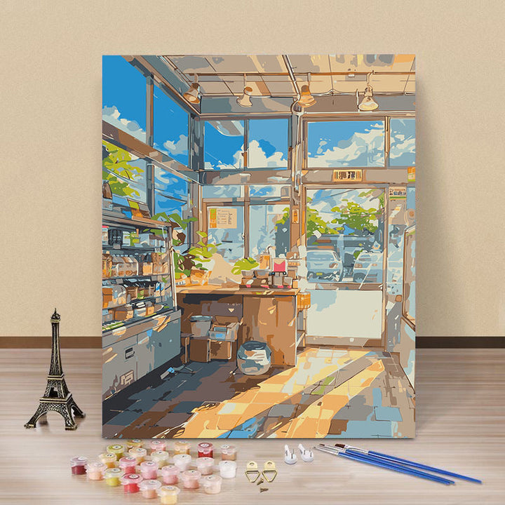Artistisches Kaffeehaus-Leinwand-Kunst-Set Karnz