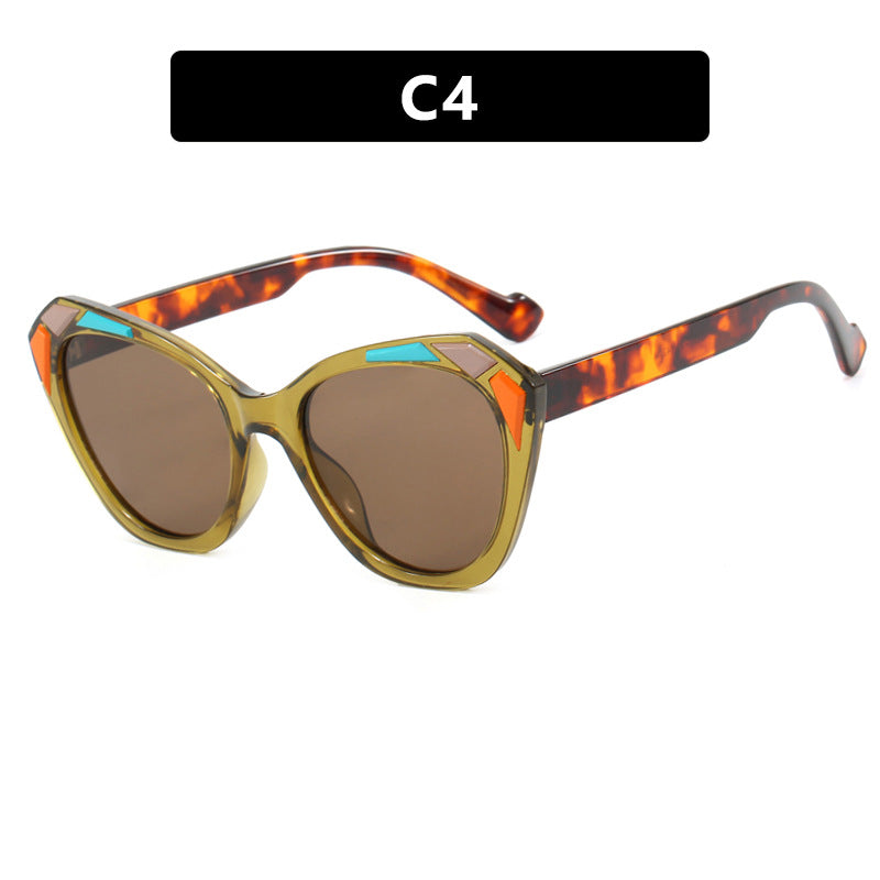 Damen Katzenaugen-Sonnenbrille mit modischen Details Karnz
