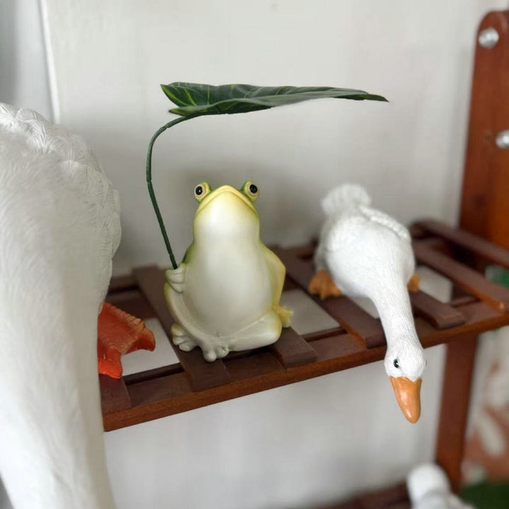 Verspielt Frosch Dekorationsfigur mit Blatt Karnz