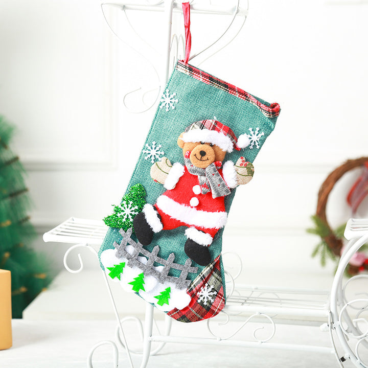 Festlicher Weihnachtsstrumpf mit niedlichem Weihnachtsmann-Motiv Karnz