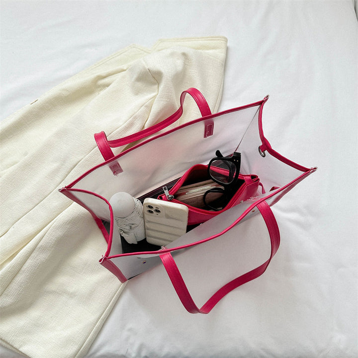 Transparente Mode Tasche mit dekorativen Edelsteinen