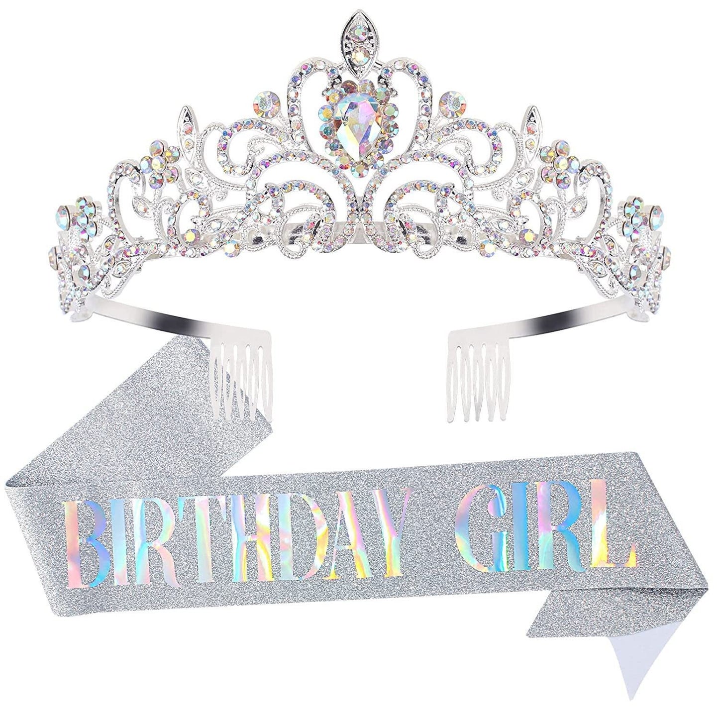 Damen Festliche Tiara mit schimmernden Strasssteinen Karnz