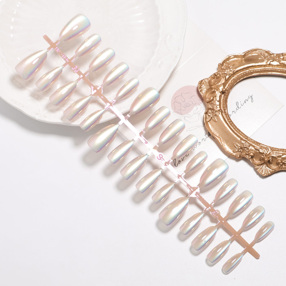 Iridescent Glossy Press-On Nail Set Karnz