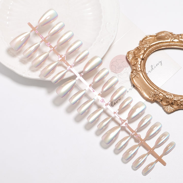 Iridescent Glossy Press-On Nail Set Karnz