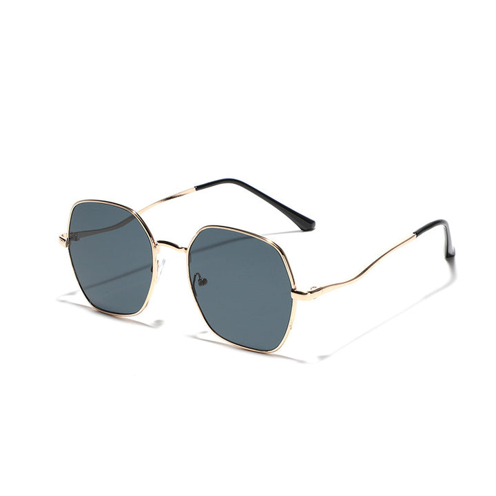 Damen geometrische Sonnenbrille mit hochwertigem Metallrahmen Karnz