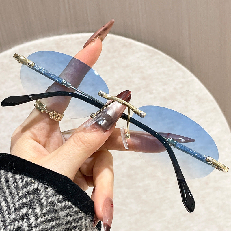 Damen extravagante modische Brille mit Glitzerelementen Karnz