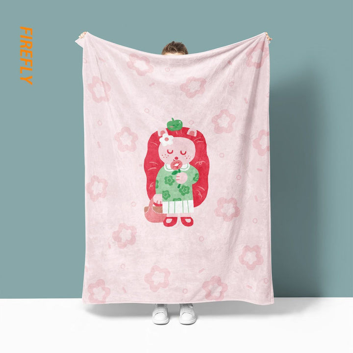 Liebenswerte cartoon-inspirierte Fleece-Decke